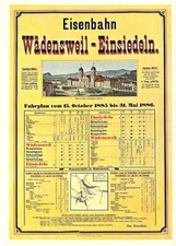 Wädensweil-Einsiedeln AK Plakat für Eisenbahn 1885 Fahrplan Ansichtskarte Repro