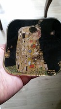 Goebel Glas Schale Teller Gustav Klimt Motiv  DER KUSS  11x11cm wie neu