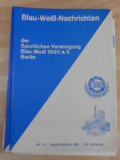 Blau Weiß Nachrichten Blau Weiss 90 Berlin Vereinsnachrichten Nr. 1/2 1990