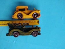 2 Kleine Modellauto aus Holz Oldtimer 