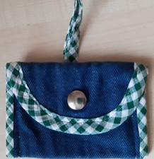 JEANSBÖRSE, GELDBÖRSE,GELDBEUTEL - HANDARBEIT- 11 x 7,5 cm  - NEU