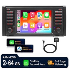 64GB Für BMW 5er E39 X5 E53 7er E38 Android 14 Carplay Autoradio GPS Navi RDS BT