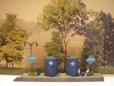 H0 Diorama 1:87 HO Aral Tank Kessel Anlage Rampe patiniert Beleuchtung