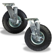 2 x FROSAL Lenkrolle m. Bremse 260mm Transportrolle Palettenrolle Rolle Luft-Rad