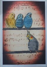 Originalzeichnung.      4 Vögel