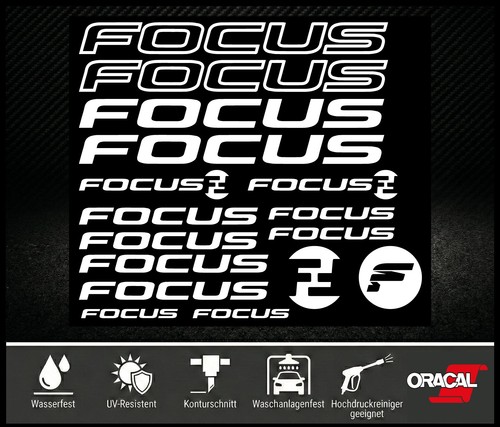 Focus aufkleber set weiß - focus,