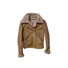 Biker Damen Jacke Bershka Wildlederoptik mit Fell beige Gr. M