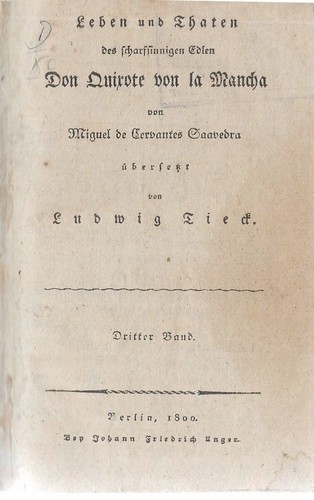 Ludwig tieck cervantes - tieck, don