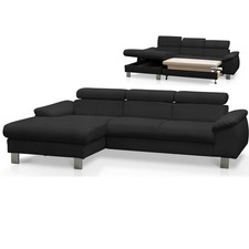 Ledersofa - schwarz -
