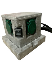 uniTEC Steckdosenverteiler Steinoptik 4-fach draußen IP44 Steckdose Sensor A32