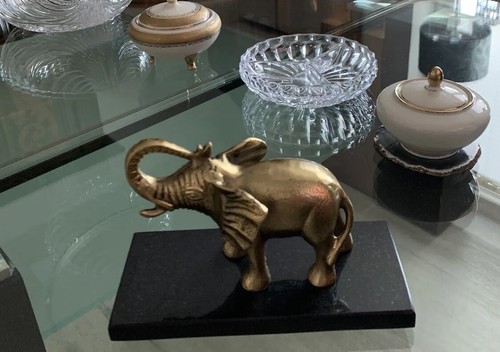 Vintage goldmetall elefant - goldmetall,