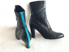 MARC CAIN sexy HIGH HEEL STIEFELETTE Nappa Leder BUTTERWEICH Schwarz Türkis Gr37