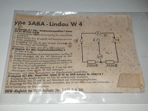 Schaltplan aus saba lindau - saba, w4