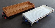 LGB und Playmobil offene Güterwagen Niederbordwagen Zirkus
