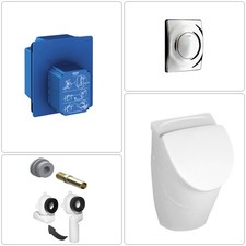 Villeroy & Boch O.Novo Urinal Set Grohe Urinalbecken Pissuar, chrom