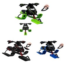 Lenkschlitten für Kinder Schlitten mit Fußbremsen automatisches Zugseil bis 90kg