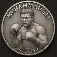 Muhammad Ali Die größte aller Zeiten Gedenkmünzensammlung + Ständer