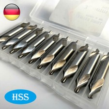 10x Zentrierbohrer 60° HSS Kombiniert Center Bohrer Kegelsenker Senker Drill Bit