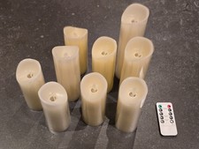 9er LED Kerzen Flackernd Set Echtwachs Mit Fernbedienung Echtwachskerzen Licht