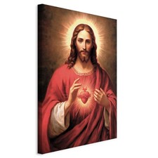 Artgeist Wandbild Groß Wohnzimmer Leinwand Bilder Jesus Christus Heiliges Herz