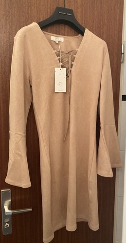 Beigefarbenes stretch kleid - beigefarbenes, stretch-kleid