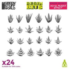 Green Stuff World Pistolen Mündungsfeuer Set (24) 3D printed muzzle flash Set