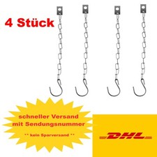 4x Sicherungskette 24cm mit S-Haken und Platte für Anhänger Bordwandverschluss