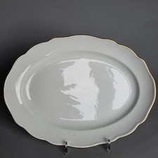 1 Servierschale Schale Fleischplatte weiss oval u. Goldrand Meissner Porzellan