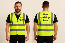 Personalisierte Warnweste individuell bedruckt Hi Viz Weste Warnschutz Arbeit Unternehmen