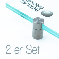 Glasklemme, 2er Set, Klemmbefestigung, Klemmhalter, Schildhalter, Edelstahl