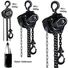 Handkettenzug SCHWARZ Tragkraft:250kg-1000kg, Hub bis 10m, Kettensack wählbar