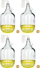 4x 5L Flasche +Gummistopfen + Gärröhrchen Gärballon Set Weinballon Gärbehälter