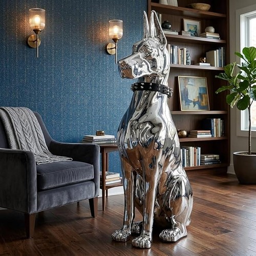 Großer dobermann gold silber - dobermann,