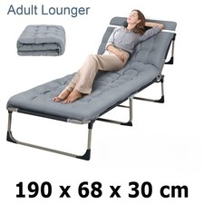 2 IN 1 Campingbett Sonnenliege Klappbar mit Kissen Feldbett Liege 190cm x 68cm