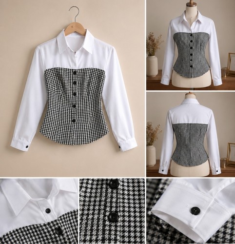 Elegant bluse schwarz weiß - elegant,