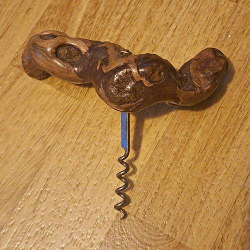 Korkenzieher mit holzgriff - mit, in