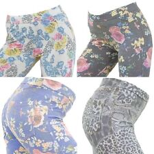 Damen Leggings Jeans Optik Hose Jeggings Treggings Leggins Blumen  Ar23