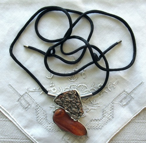 Collier bernstein holzrinde - collier,