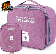 Medikamententasche Tragbar Reiseapotheke Tasche Groß Klein Lila 2 Stück
