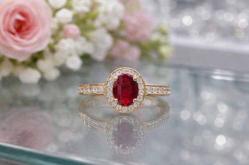 14k gold oval schliff - gold,