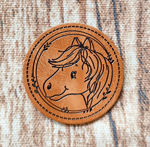 Pferdekopf kunstleder label - pferdekopf,