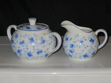 Arzberg Gretsch blaue Blüte Zuckerdose und Milchkännchen