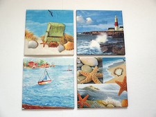 4 maritime Bilder, Strandkorb