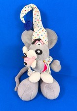 Diddl Maus +Baby Schlafanzug Schlafmütze Zipfelmütze Plüsch grau 34 cm groß