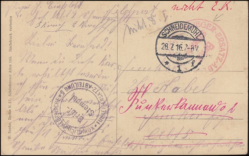 Feldpost funker ersatz abt - bs, funker-ersatz-abt