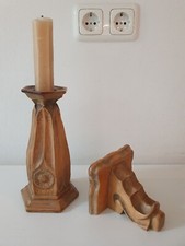 Kunstvolle Holzschnitzereien Kerzenständer Taufkerze Wandkonsole Altar