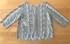 ZARA Woman Bluse L 38 40 Schlangenmuster Braun Beige Viskose 3/4 Arm Snake Print