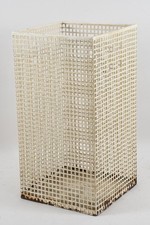 N90L02- Wiener Werkstätte Papierkorb Schirmständer Metall emailliert um 1905