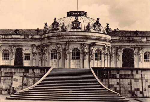 Postkarte potsdam schloss - postkarte, potsdam,