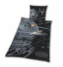 Star Wars Bettwäsche Biber Todesstern Luke Yoda 100% Baumwolle 135 x 200 cm NEU